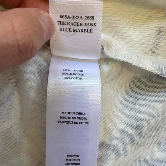 NWT RAILS The Racer Tank Blue Marble Cotton Size Medium - Picture 6 of 9